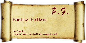 Panitz Folkus névjegykártya